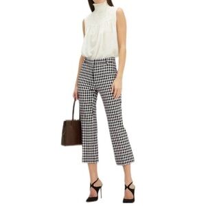 Derek Lam 10 Crosby Black/White Gingham Kick Flare Cropped Pants. Very Soft.